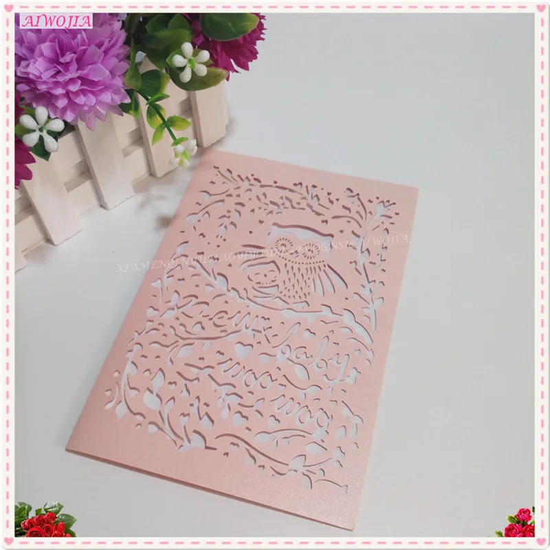 30pcs Laser Cut Wedding Invitation Card Flower and owl Paper Decoration 7ZSH187 | Дом и сад