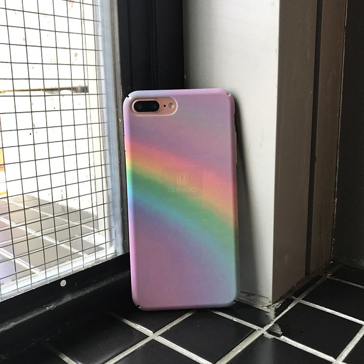 QINUO градиентный Радужный чехол для телефона для iphone 6, 6 S, 7, 8 Plus, чехол, цветная задняя крышка с абстрактным рисунком для iphone X, XS, Max, XR, Fundas