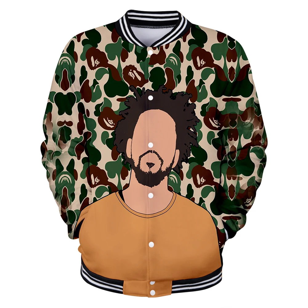Женская/мужская бейсбольная куртка J. Cole модная повседневная с длинным рукавом в