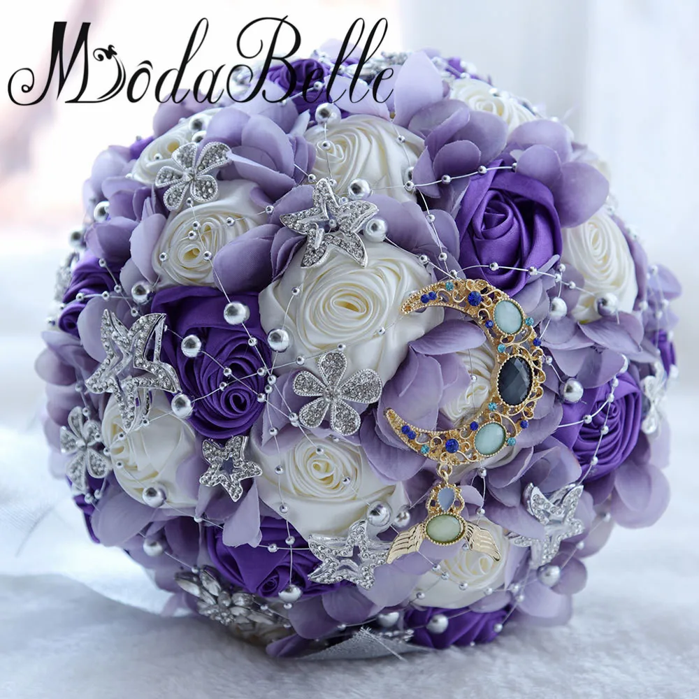 Свадебные букеты Modabelle 7 цветов свадебные с кристаллами Королевского синего