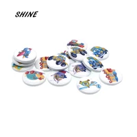 shine wood sewing buttons scrapbooking round colorful mixed two holes machine pattern 15mm dia 50 pcs costura botones decorate