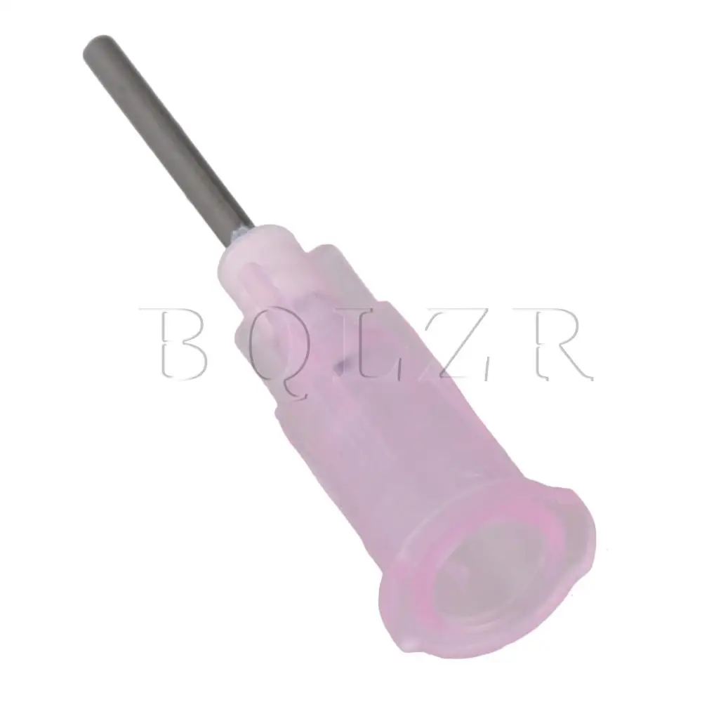 

BQLZR 18Ga 1/2 Inch Pink Industrial Dispensing Blunt Needle Tip For Liquid Dispenser Adhesive Glue Pack Of 100