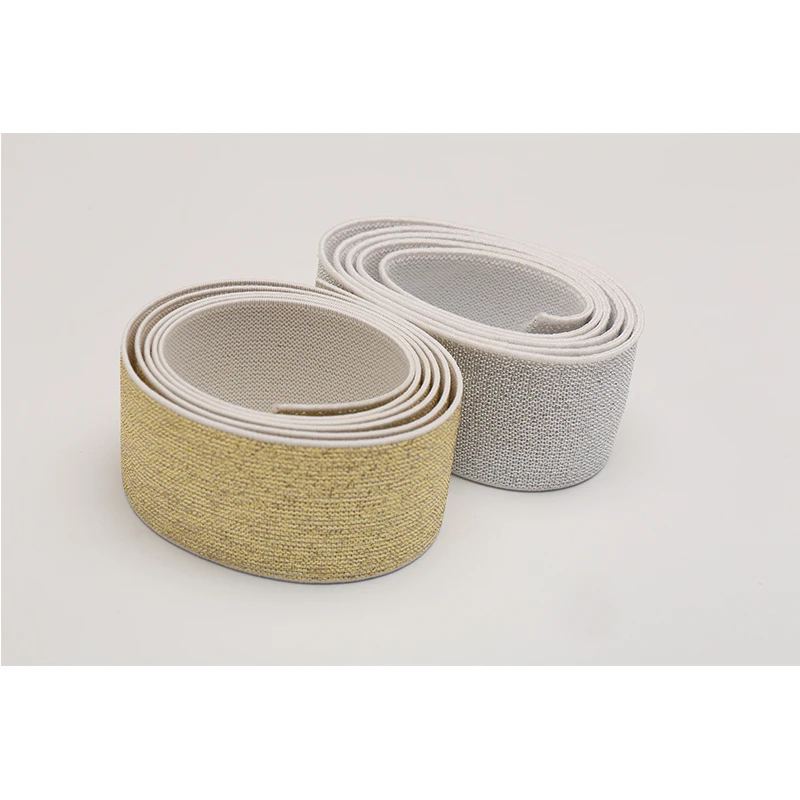 Эластичная лента для волос цвет серебристый белый золотой белый|Тесьма| |