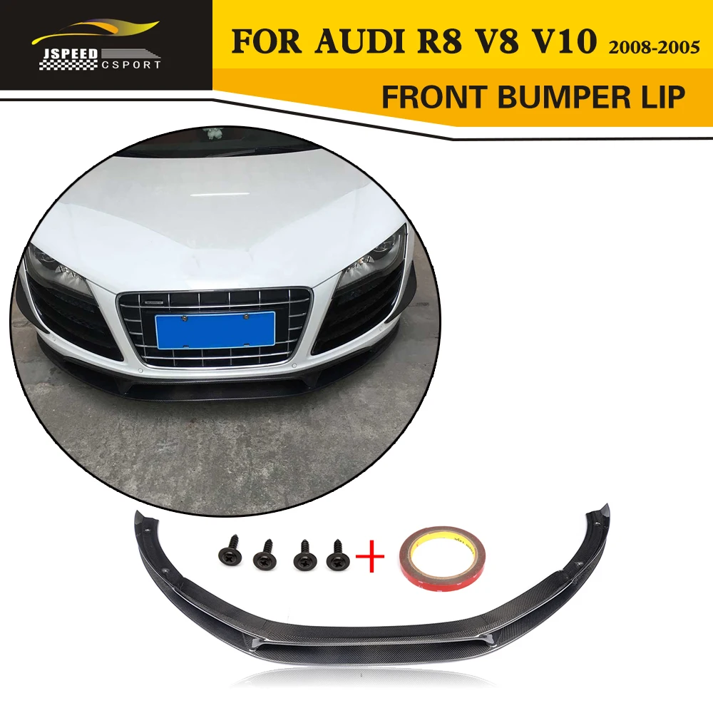 Автомобильный передний спойлер из углеродного волокна для Audi R8 V8 V10 Coupe Convertible 2-Door