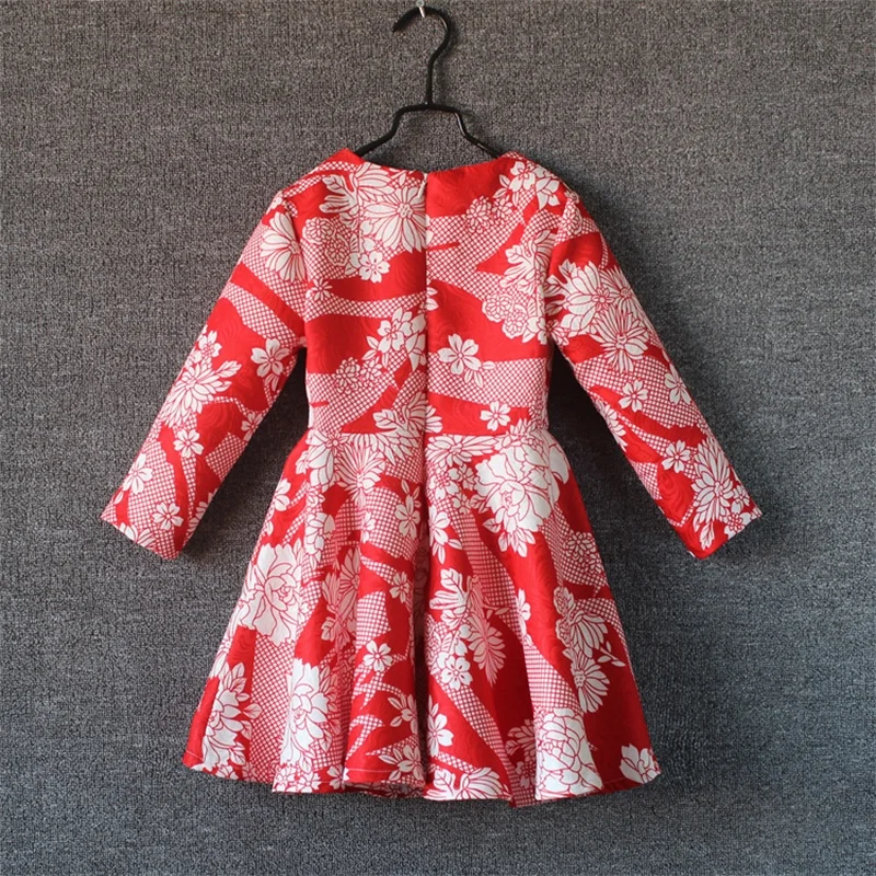 Весенняя длинная цельная юбка для девочек с цветочным узором одежда семьи платья