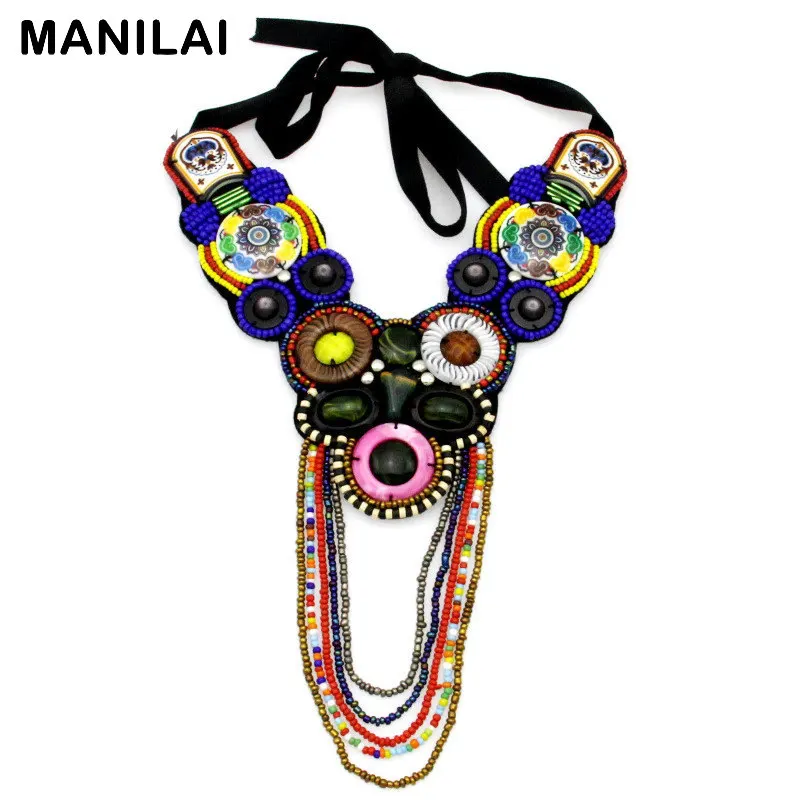 Женское винтажное ожерелье с керамическими бусинами и кисточками|pendant designs for