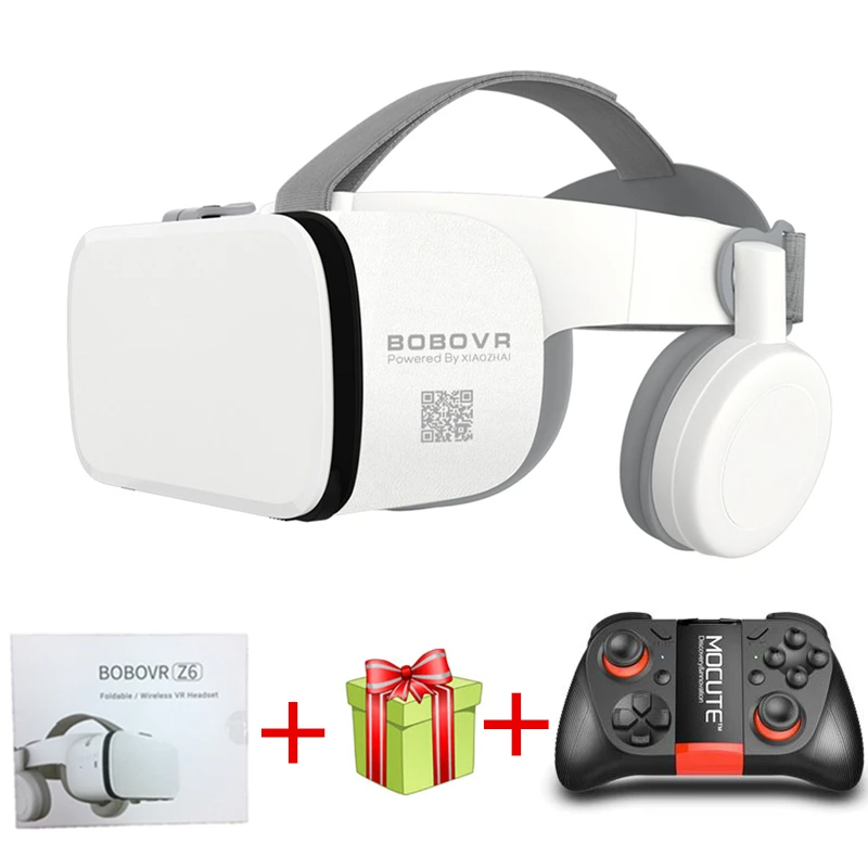Bundle 4 Новейшие Bobo vr Z6 VR очки беспроводные Bluetooth VR очки Android IOS Удаленная реальность VR 3D картонные очки 4,7-6,2 дюймов - Цвет: Bundle 4