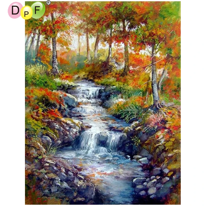 DPF потоки гор 5D алмазная живопись вышивка крестиком рукоделие Алмазная мозаика