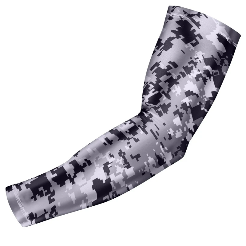 black gray white Компрессионная манжета на руку-молодежные и взрослые Размеры-бейсбольный футбол, баскетбол, Спорт(1 рукав руки)(доступно более 100 цветов - Цвет: black gray white
