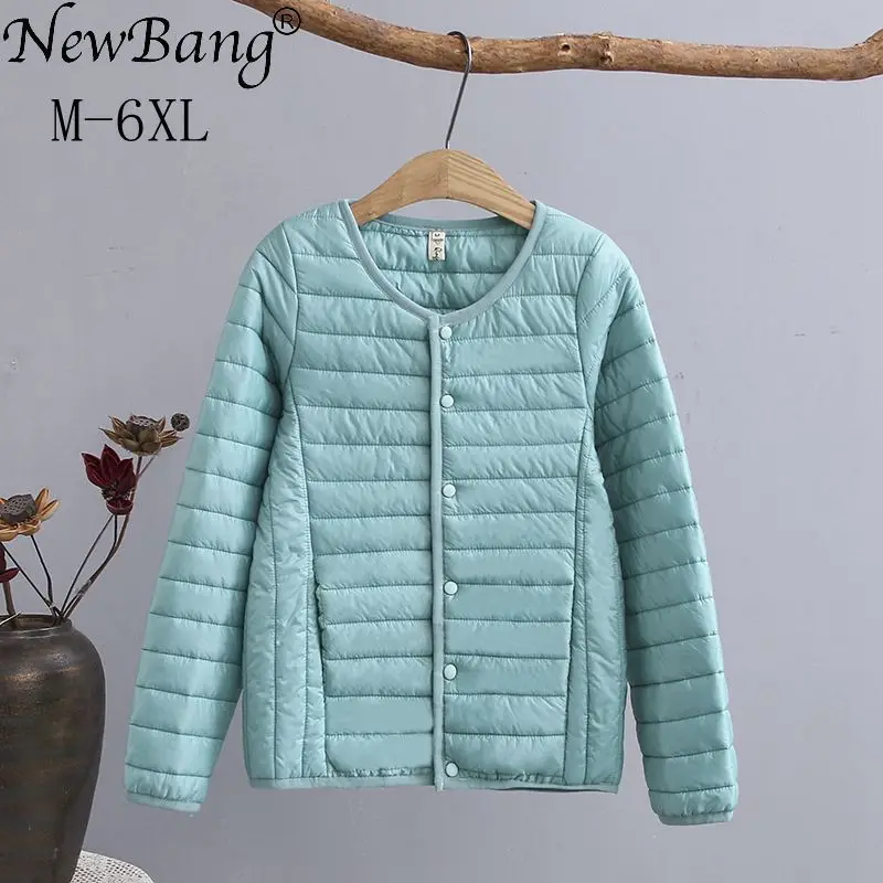 NewBang 5XL 6XL размера плюс легкое хлопковое пальто женское зимнее теплое пальто без воротника на молнии тонкие куртки - Цвет: blue