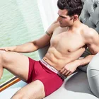 Мужские трусы-боксеры LANGSHA, мягкие и удобные хлопковые трусы, фирменное нижнее белье, однотонные, большие размеры, набор из 1 шт.