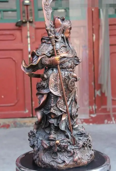 Китай (материк) красная медь бронза девять Дракон Гуань Гун Юй God Warrior статуя