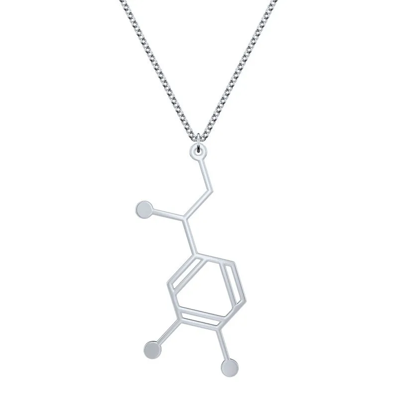 Оптовая продажа ожерелье в виде молекул норадреналина серебро или золото