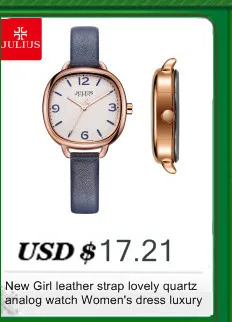 Hot Women's classic style leather wristwatch ladies dress analog watches fashion casual quartz watch Top brand Julius 387 colck