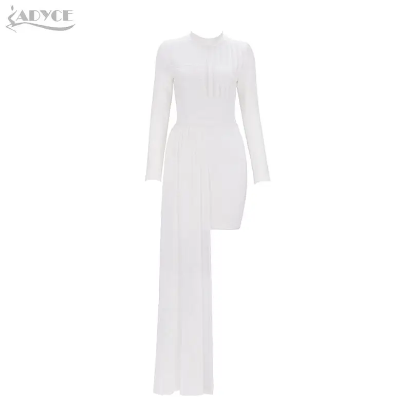 White Adyce, шикарные летние бандажные платья, модные женские черные платья с длинным рукавом, сетчатые вечерние платья знаменитостей, облегающие платья - Цвет: White