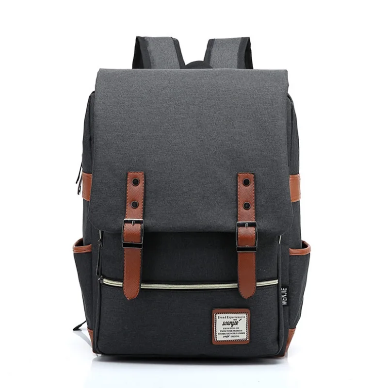 Унисекс Опрятный Стиль Холст Рюкзак Мода Школьные Рюкзаки Для Женщин Ноутбук