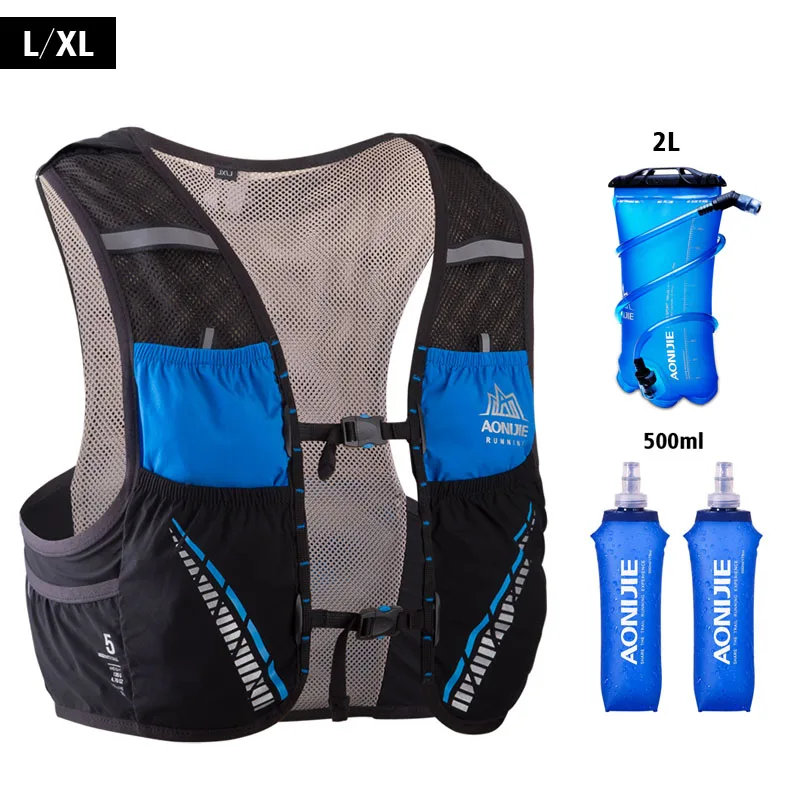 LXL-Black-500ml-2L AONIJIE гидратация пакет рюкзак сумка Жилет Жгут водный Пузырь Пешие прогулки Кемпинг бег марафон гонки скалолазание 5L - Цвет: LXL-Black-500ml-2L
