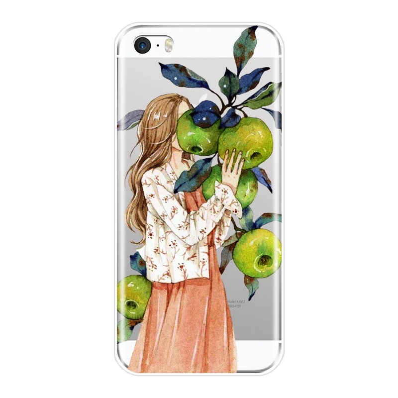 Чехол для телефона с изображением цветов девушки фруктов клубники iPhone 4 Женский 5