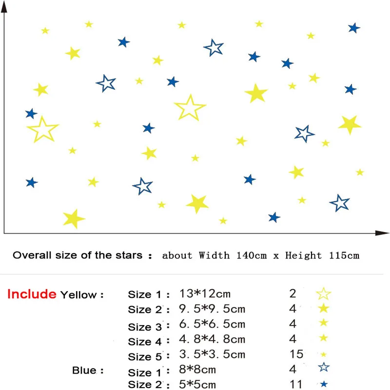 3D ЗВЕЗДЫ стены Стикеры s детских комнат наклейки на стену спальни декора Сделай