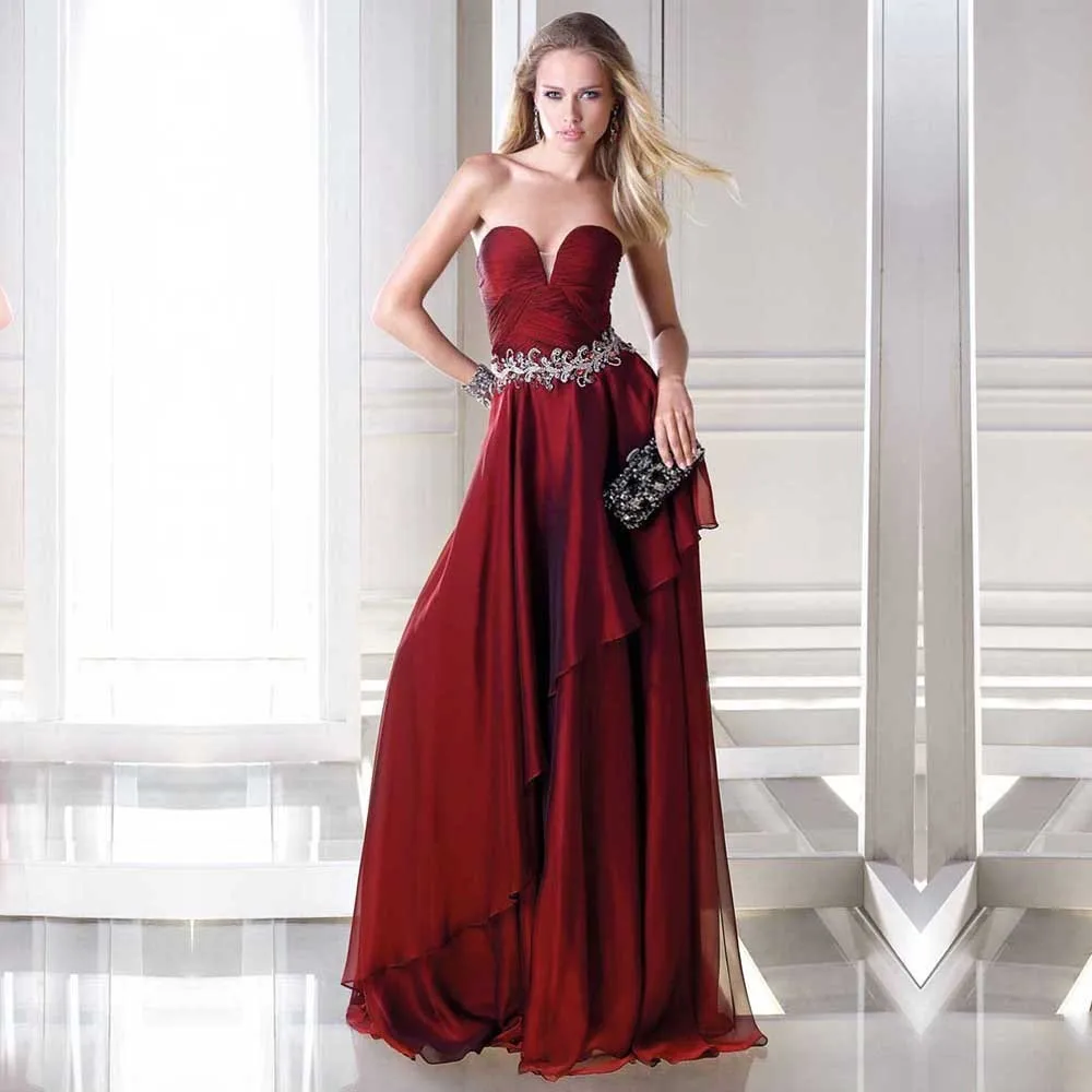 Бисером Пояса Длинный Фиолетовый Шифон Пром Платья 2017|prom dresses dresseschiffon prom dress |