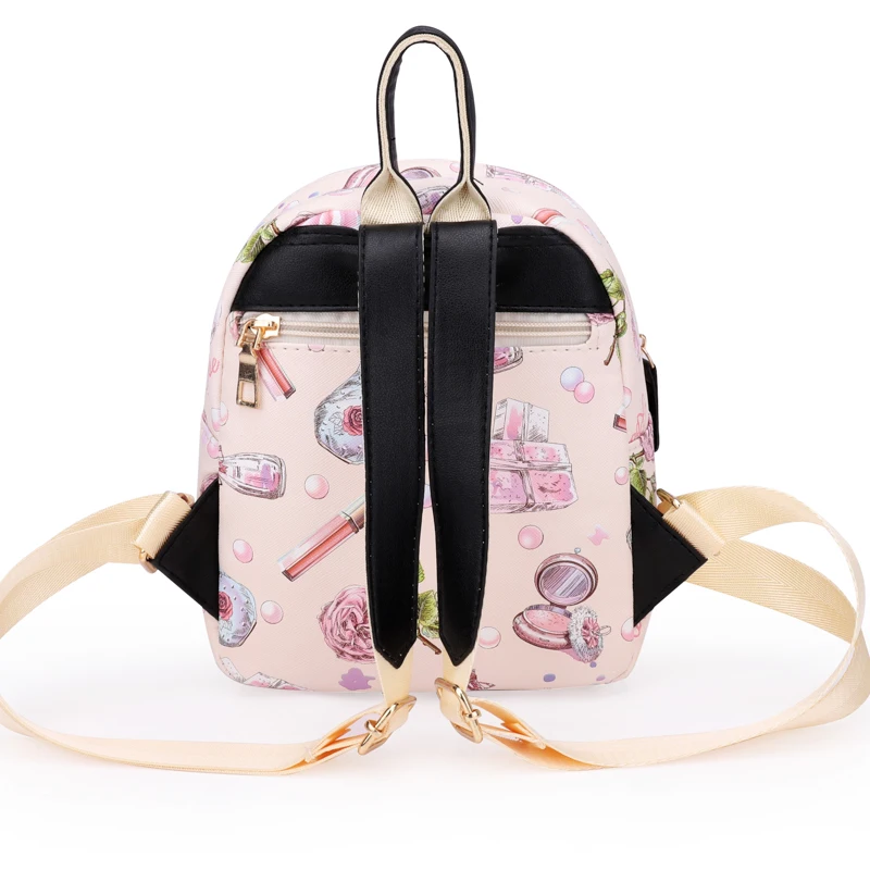 Женский рюкзак из искусственной кожи с принтом маленький размер школьный для