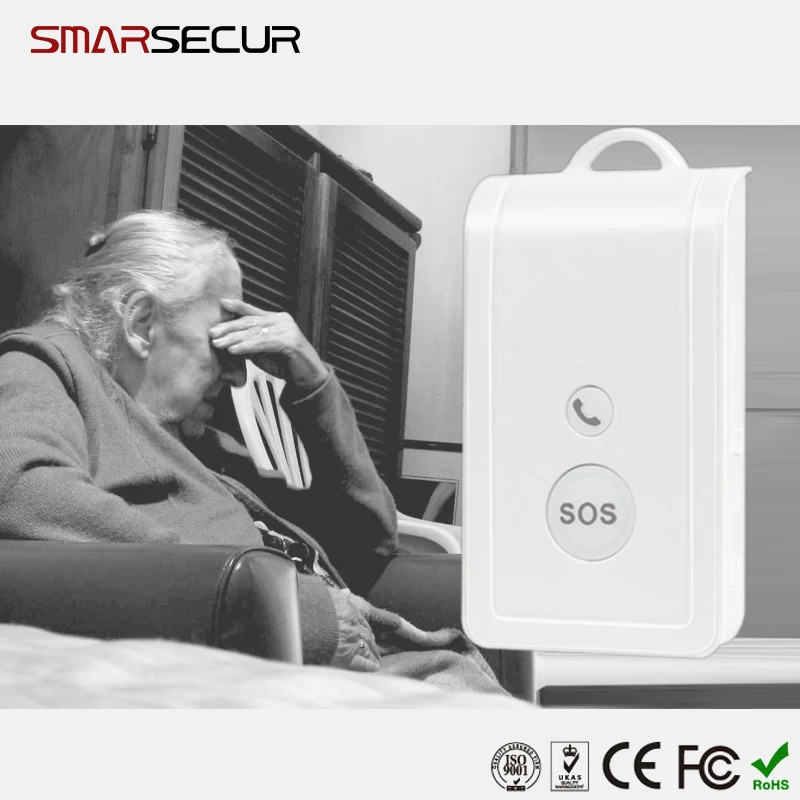 Водонепроницаемая GSM кнопка SOS emergenc двусторонняя сигнализация GSM защита для пожилых людей