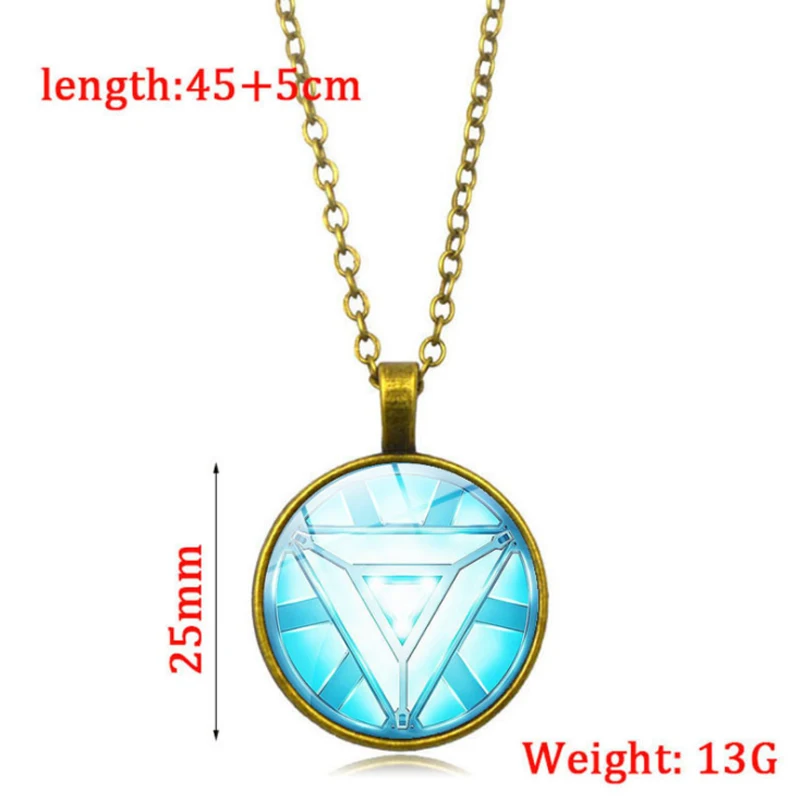 Captain Marvel Necklace For Men Tony Stark Arc Reactor Pendant Necklaces The Avengers 4 Iron man Thor Hammer Women | Украшения и