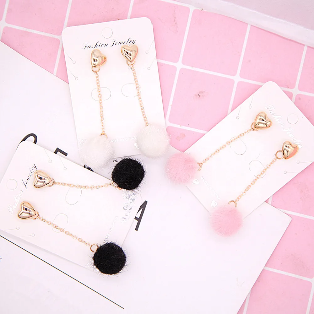 SexeMara новые модные мягкие Меховые шаровые серьги Помпоны женские