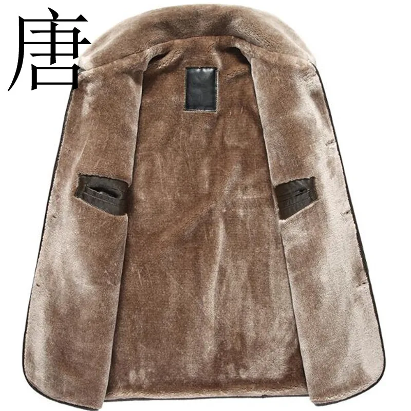 Мужская замшевая кожаная куртка Tang cool 6XL 5XL зима 2019 теплое Новое Брендовое