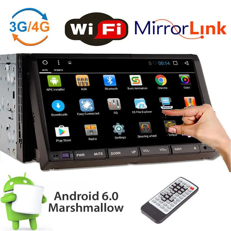 Двойной 2Din 7 &quotголовное устройство Android 6 0 OS автомобильный DVD стерео HD плеер gps