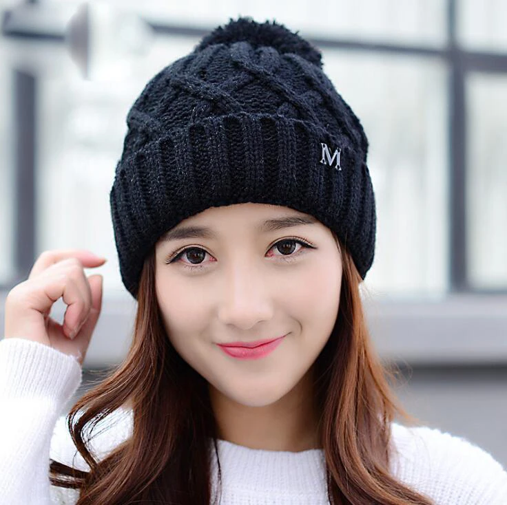 Новая женская зимняя шапка вязаная теплая флисовые шляпы женские шапки зимние