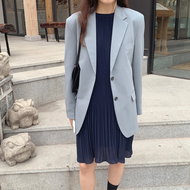 

women's Blazers suit jacket Spring autumn Blazer new fashion Ladies solid color long-sleeved Loose suit casual women's jacket