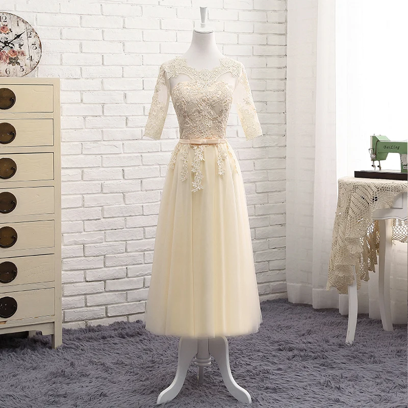 Женское кружевное платье в пол элегантное винтажное цвета шампанского для