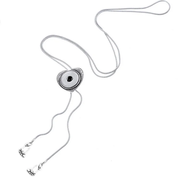 Металлическая регулируемая застежка-молния 80 см ожерелье застежка-кнопка