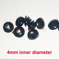 4mm inner diameter black rubber cable protection wire grommets hole plug pack of 50