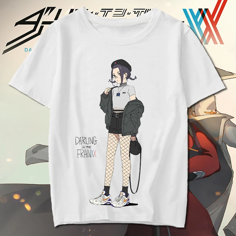 Футболка для косплея Дарлинг во Фране топ с рисунком из мультфильма Zero Two Code 002 в