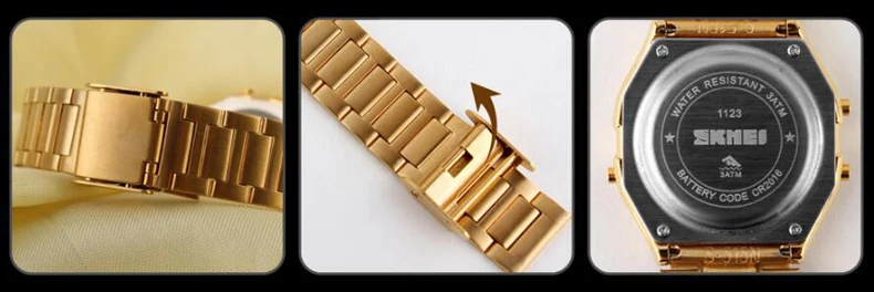 Relogio Feminino SKMEI часы женские модные роскошные часы из розового золота Reloj Mujer водонепроницаемые женские цифровые часы из нержавеющей стали