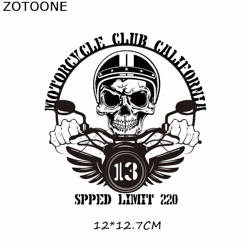 Нашивки ZOTOONE в стиле панк с черепом и крыльями для одежды Термотрансферная