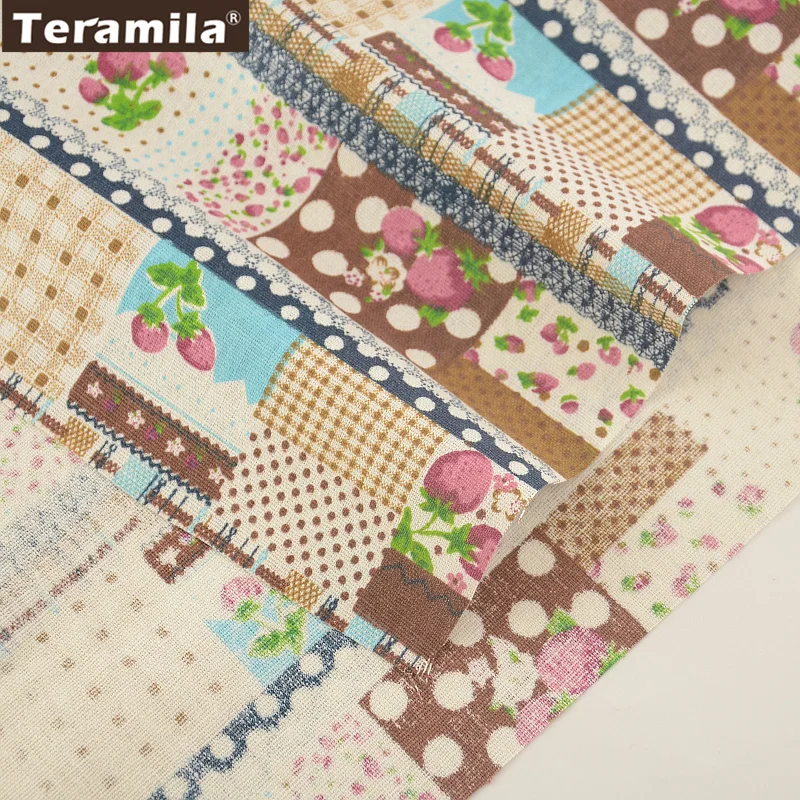 С рисунками фруктов Текстиль для дома из хлопка и льна Ткань Вышивание Материал