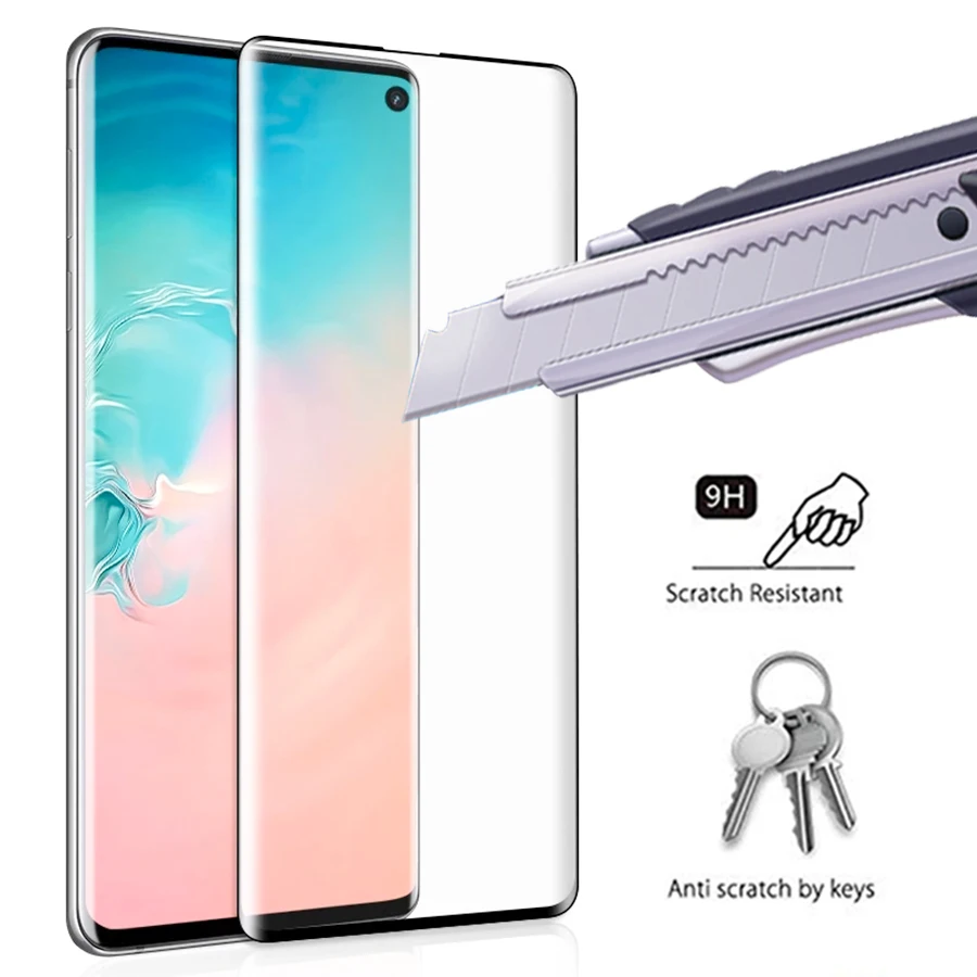 Закаленное защитное стекло для Samsung galaxy s10 s10e s9 plus 10 s 9s|Защитные стёкла и плёнки