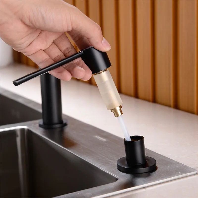 Черный латунный дозатор мыла AODEYI для кухонной раковины диспенсер бутылка