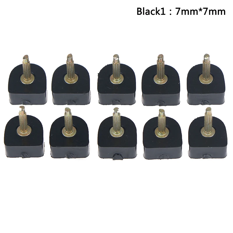 Black 7x7mm 10 шт. = 5 пар; женские туфли на высоком каблуке; шпильки для ремонта; шпильки на высоком каблуке; штифты для подъёма; Сменные Стопперы для защиты каблука - Цвет: Black 7x7mm