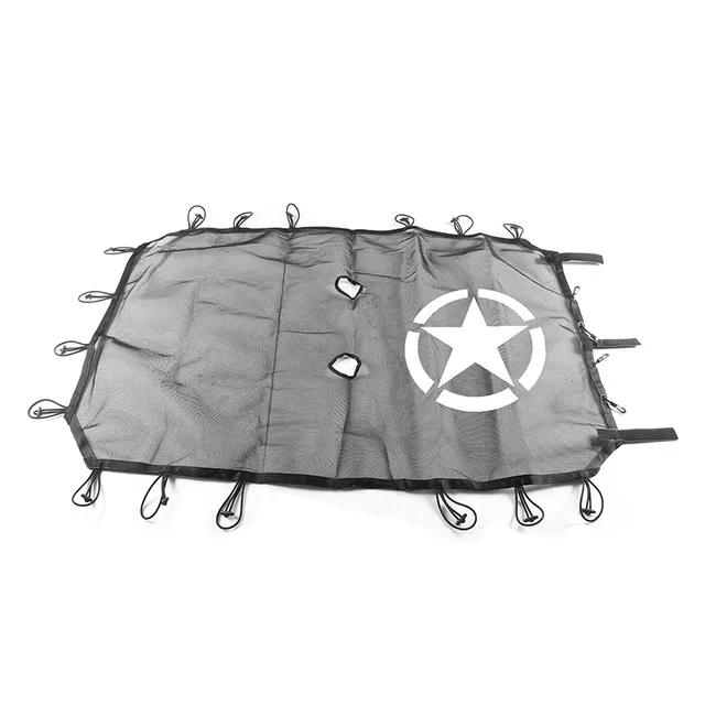 black 5 stars MOPAI 4 двери автомобиля крыша сетка Бикини Топ солнцезащитный козырек УФ Защита от солнца сетка для Jeep Wrangler JK 2007- автомобильные аксессуары стиль - Название цвета: black 5 stars