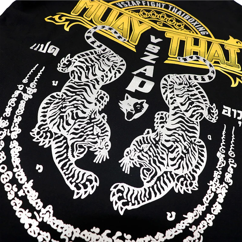 VSZAP Shakyamuni fighting muay Thai boxing MMA fighting Boxing рубашки для бокса с коротким рукавом футболки для мужчин для фитнеса без мышц comba