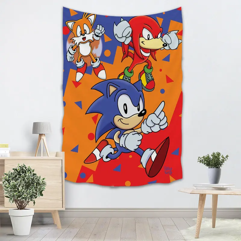 Sonic The Hedgehog гобелен настенный Декор для домашней вечеринки на день рождения украшения тканевые гобелены палатка туристический спальный коврик - Цвет: 7