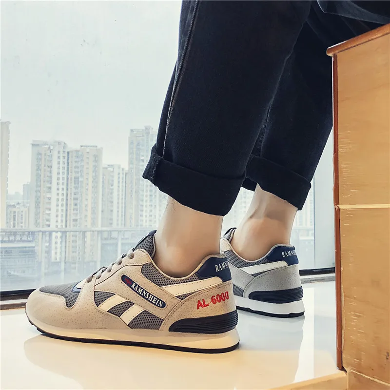 2019 men's casual shoes sneakers breathable Zapatillas Hombre fashion black gray jogging zapatos | Обувь