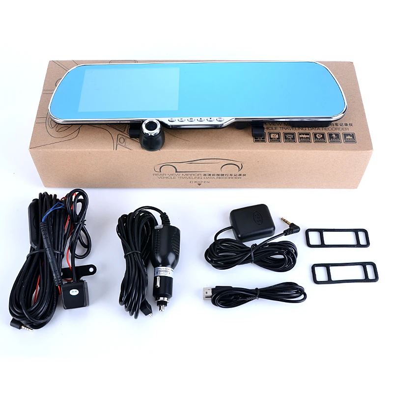 5 дюймов ips Автомобильный gps навигатор 8 Гб DVR зеркало заднего вида Android 4 двойная