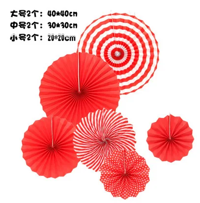 6 шт./лот бумажный веер цветок свадьба день рождения вечеринка торговый центр