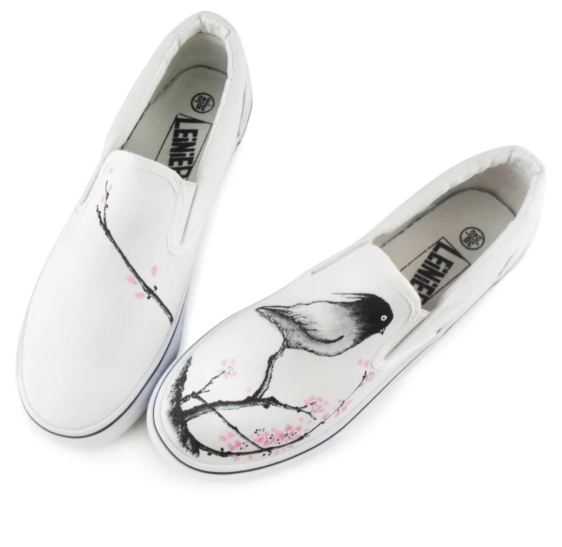 Парусиновая обувь в китайском стиле красивая с чернилами на низком ходу для езды