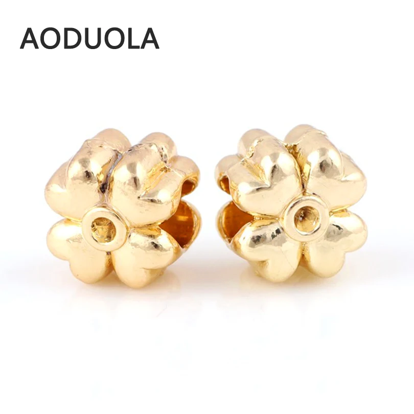 10 шт. в партии Бусы из серебряного сплава форме цветка с сердцем DIY металлические